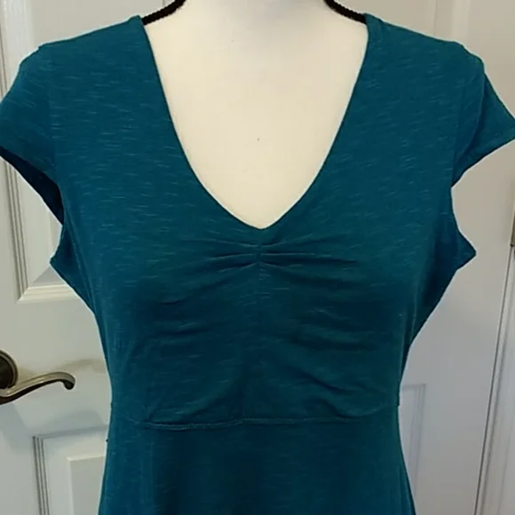 Toad&Co Blue A-line Midi Dress with Flutter Sleeves - Picture 2 of 11